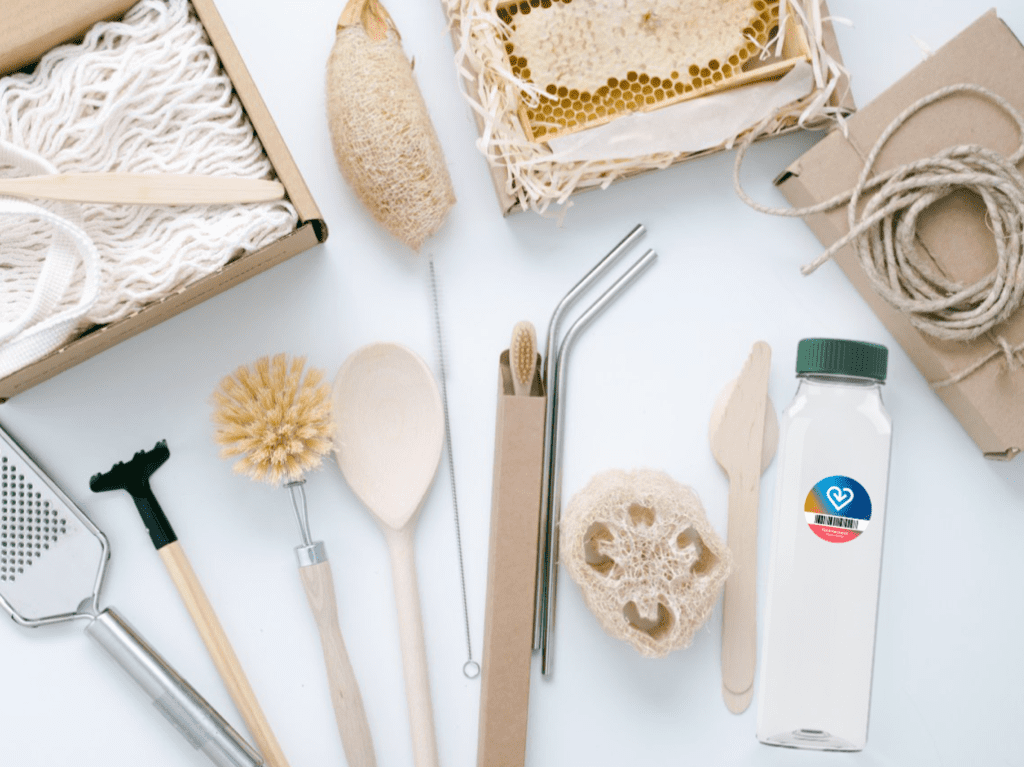 Sustainable gifts on table