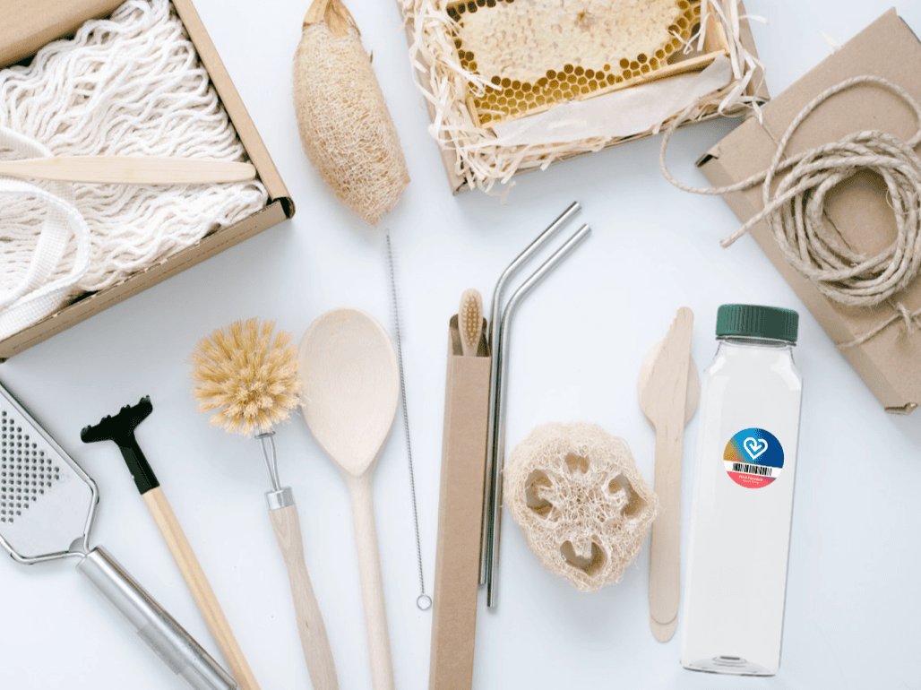 Sustainable gifts on table