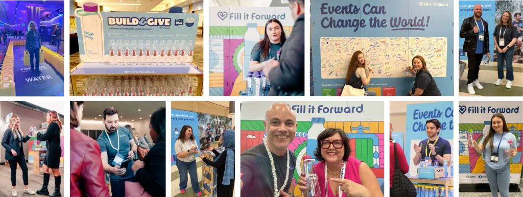 College of photos of Fill it Forward at different events